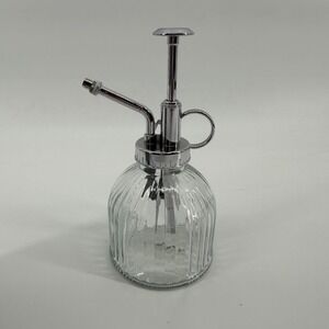 Kikkerland Glass Mister Plant Watering Spray Bottle Chrome Top NIB